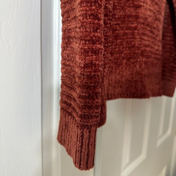 CloudChaser Women's Velvet Ribbed SuperSoft Orange Sweater Round Neck Size Small - Picture 9 of 12